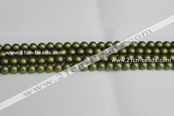 CSB1397 15.5 inches 8mm matte round shell pearl beads wholesale