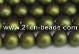 CSB1398 15.5 inches 10mm matte round shell pearl beads wholesale