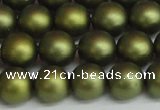 CSB1399 15.5 inches 12mm matte round shell pearl beads wholesale