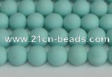 CSB1400 15.5 inches 4mm matte round shell pearl beads wholesale