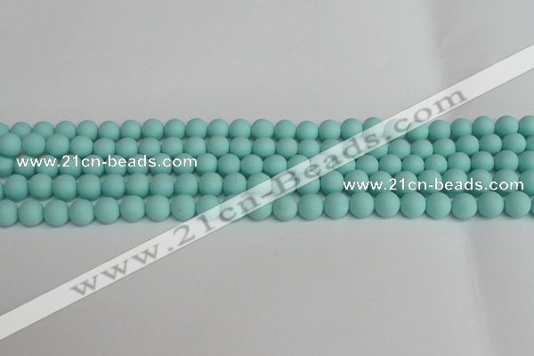 CSB1400 15.5 inches 4mm matte round shell pearl beads wholesale