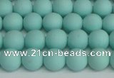 CSB1401 15.5 inches 6mm matte round shell pearl beads wholesale