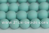 CSB1402 15.5 inches 8mm matte round shell pearl beads wholesale