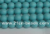 CSB1405 15.5 inches 4mm matte round shell pearl beads wholesale