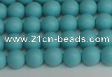 CSB1406 15.5 inches 6mm matte round shell pearl beads wholesale