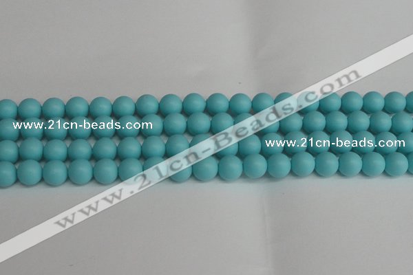 CSB1408 15.5 inches 10mm matte round shell pearl beads wholesale