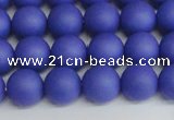 CSB1412 15.5 inches 8mm matte round shell pearl beads wholesale