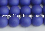 CSB1414 15.5 inches 12mm matte round shell pearl beads wholesale