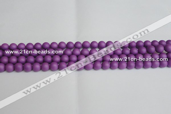 CSB1415 15.5 inches 4mm matte round shell pearl beads wholesale