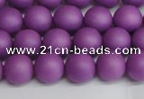 CSB1416 15.5 inches 6mm matte round shell pearl beads wholesale