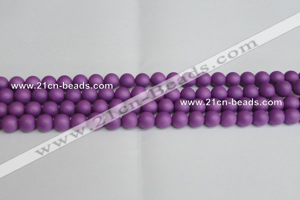 CSB1416 15.5 inches 6mm matte round shell pearl beads wholesale