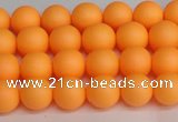 CSB1420 15.5 inches 4mm matte round shell pearl beads wholesale