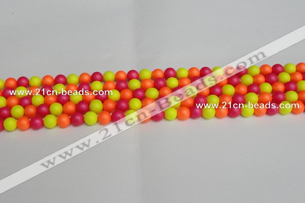 CSB1425 15.5 inches 4mm matte round shell pearl beads wholesale