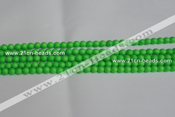 CSB1430 15.5 inches 4mm matte round shell pearl beads wholesale