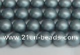 CSB1435 15.5 inches 4mm matte round shell pearl beads wholesale