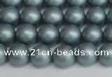 CSB1436 15.5 inches 6mm matte round shell pearl beads wholesale