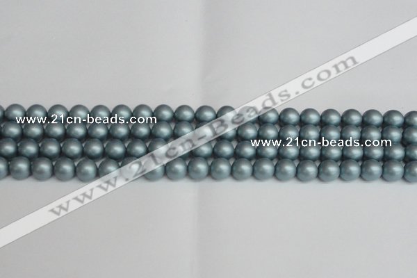 CSB1436 15.5 inches 6mm matte round shell pearl beads wholesale