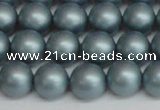 CSB1437 15.5 inches 8mm matte round shell pearl beads wholesale