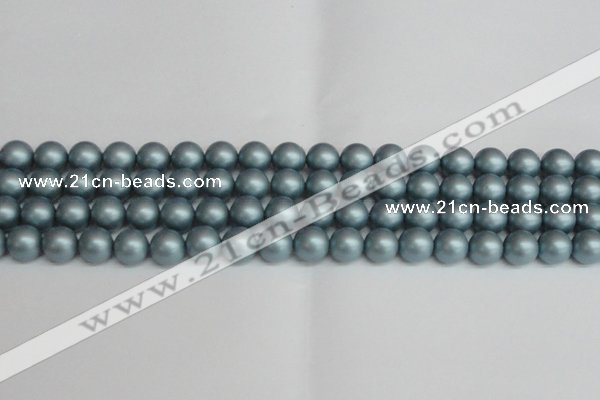 CSB1437 15.5 inches 8mm matte round shell pearl beads wholesale