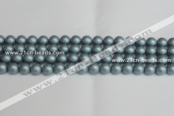 CSB1438 15.5 inches 10mm matte round shell pearl beads wholesale