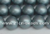 CSB1439 15.5 inches 12mm matte round shell pearl beads wholesale