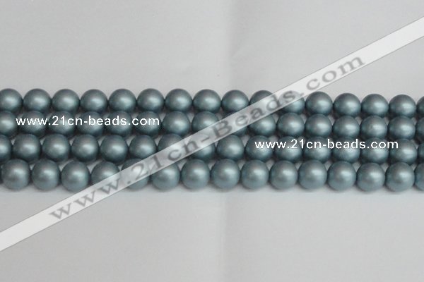 CSB1439 15.5 inches 12mm matte round shell pearl beads wholesale