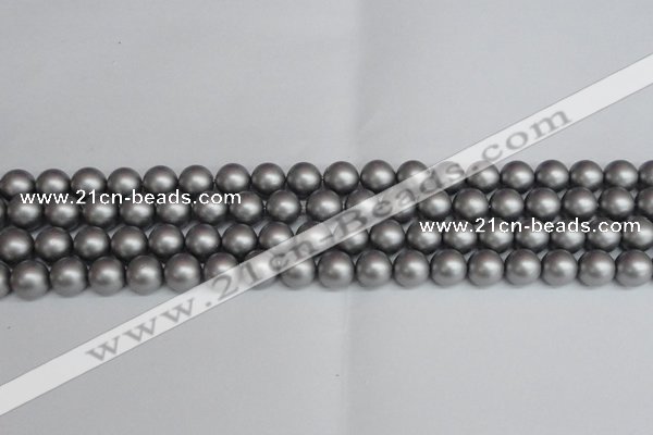 CSB1442 15.5 inches 8mm matte round shell pearl beads wholesale