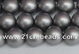 CSB1443 15.5 inches 10mm matte round shell pearl beads wholesale