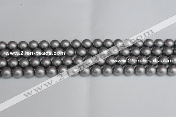 CSB1443 15.5 inches 10mm matte round shell pearl beads wholesale