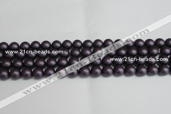 CSB1448 15.5 inches 10mm matte round shell pearl beads wholesale