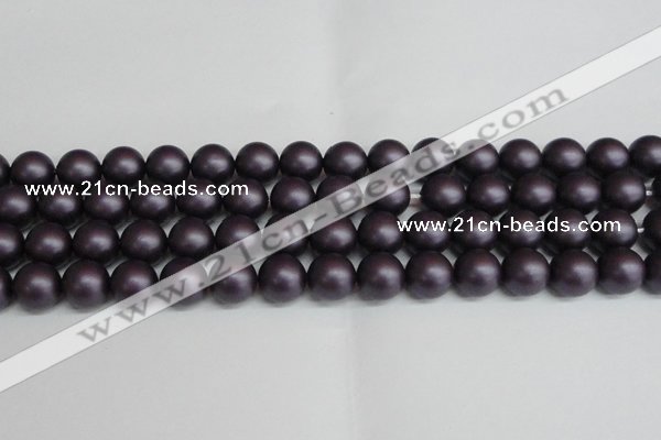 CSB1449 15.5 inches 12mm matte round shell pearl beads wholesale