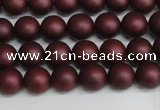 CSB1450 15.5 inches 4mm matte round shell pearl beads wholesale