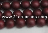 CSB1452 15.5 inches 8mm matte round shell pearl beads wholesale