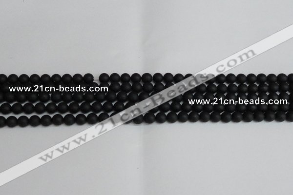 CSB1455 15.5 inches 4mm matte round shell pearl beads wholesale