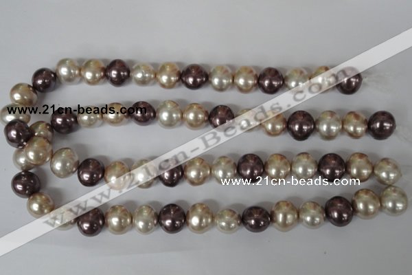 CSB157 15.5 inches 12*15mm – 13*16mm oval mixed color shell pearl beads