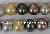 CSB158 15.5 inches 12*15mm – 13*16mm oval mixed color shell pearl beads