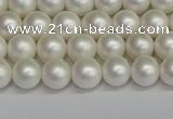 CSB1600 15.5 inches 4mm round matte shell pearl beads wholesale