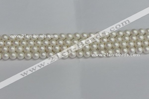 CSB1601 15.5 inches 6mm round matte shell pearl beads wholesale