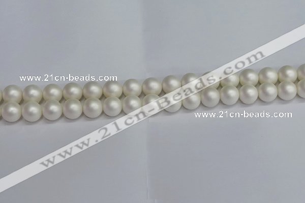 CSB1602 15.5 inches 8mm round matte shell pearl beads wholesale