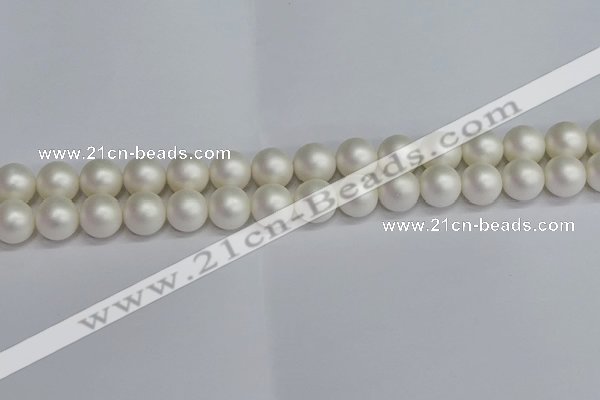 CSB1603 15.5 inches 10mm round matte shell pearl beads wholesale