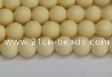 CSB1610 15.5 inches 4mm round matte shell pearl beads wholesale