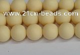 CSB1611 15.5 inches 6mm round matte shell pearl beads wholesale