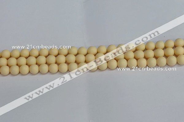 CSB1611 15.5 inches 6mm round matte shell pearl beads wholesale