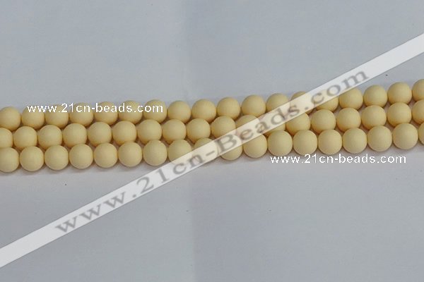 CSB1612 15.5 inches 8mm round matte shell pearl beads wholesale