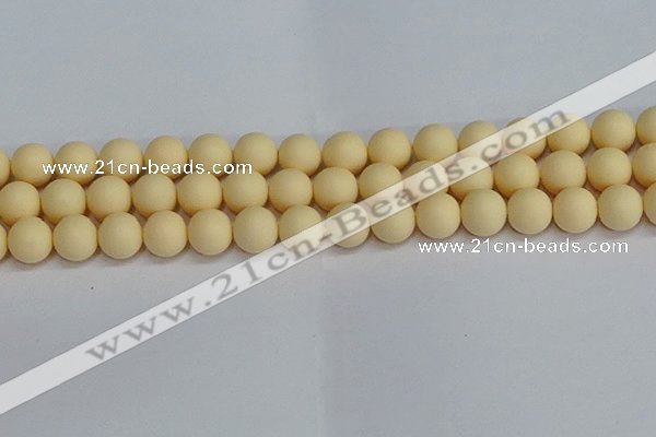 CSB1614 15.5 inches 12mm round matte shell pearl beads wholesale