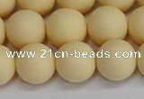 CSB1615 15.5 inches 14mm round matte shell pearl beads wholesale