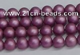 CSB1630 15.5 inches 4mm round matte shell pearl beads wholesale