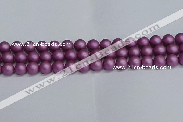 CSB1634 15.5 inches 12mm round matte shell pearl beads wholesale