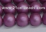 CSB1635 15.5 inches 14mm round matte shell pearl beads wholesale