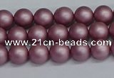 CSB1640 15.5 inches 4mm round matte shell pearl beads wholesale